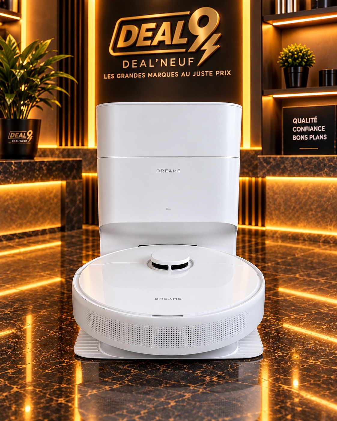 Dreame Aspirateur robot laveur avec station de vidage automatique